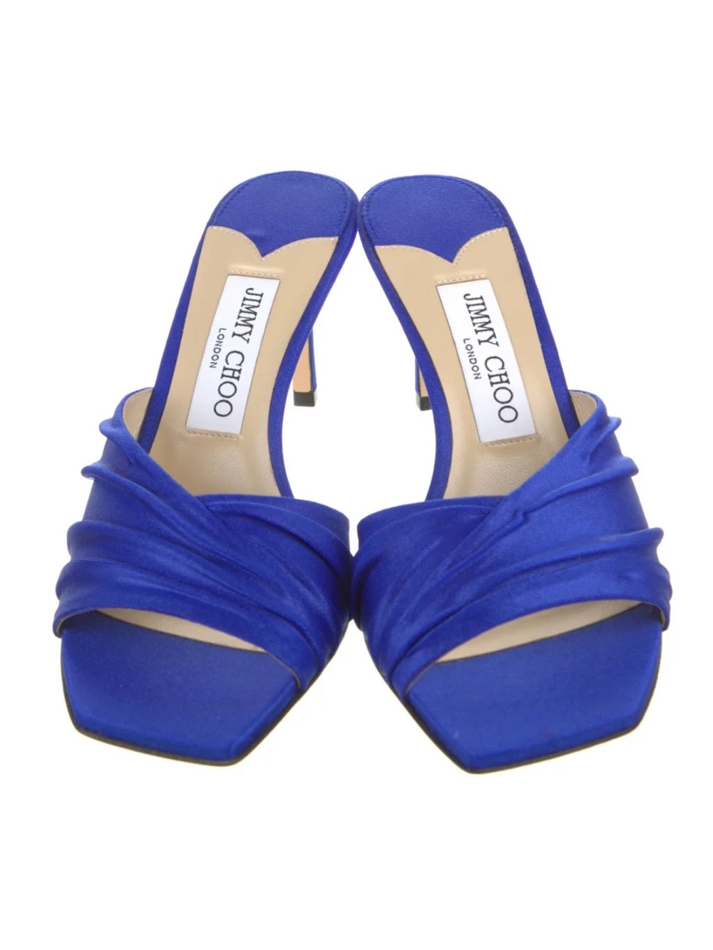 Jimmy Choo Royal Blue Satin Mule Sandals